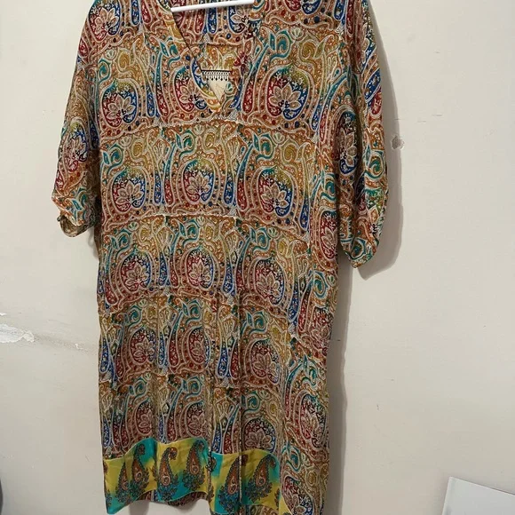 Tolani brand women's paisley print blouse bohemian-style Size Small - Picture 2 of 16